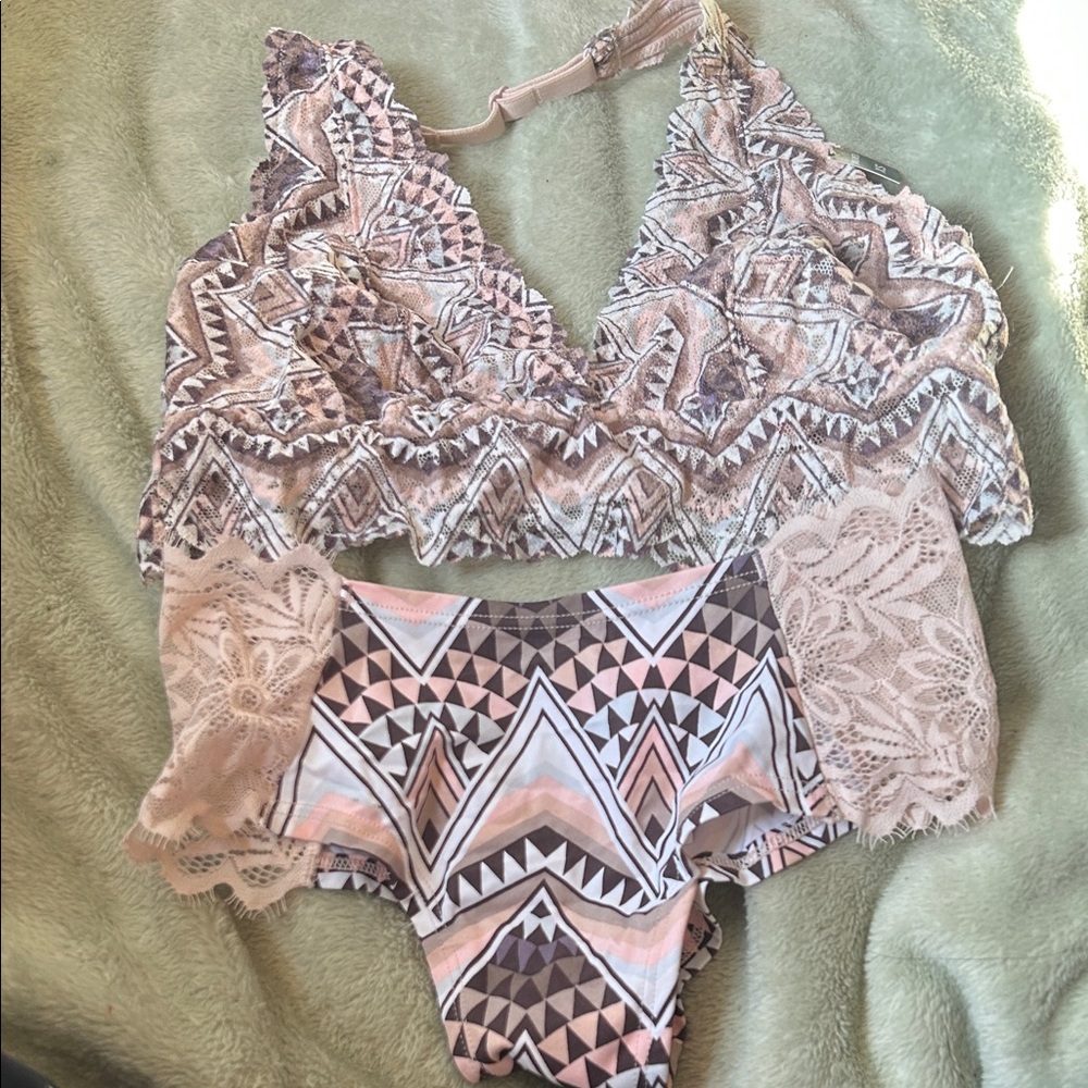 Victoria's Secret Patterned Bralette Set